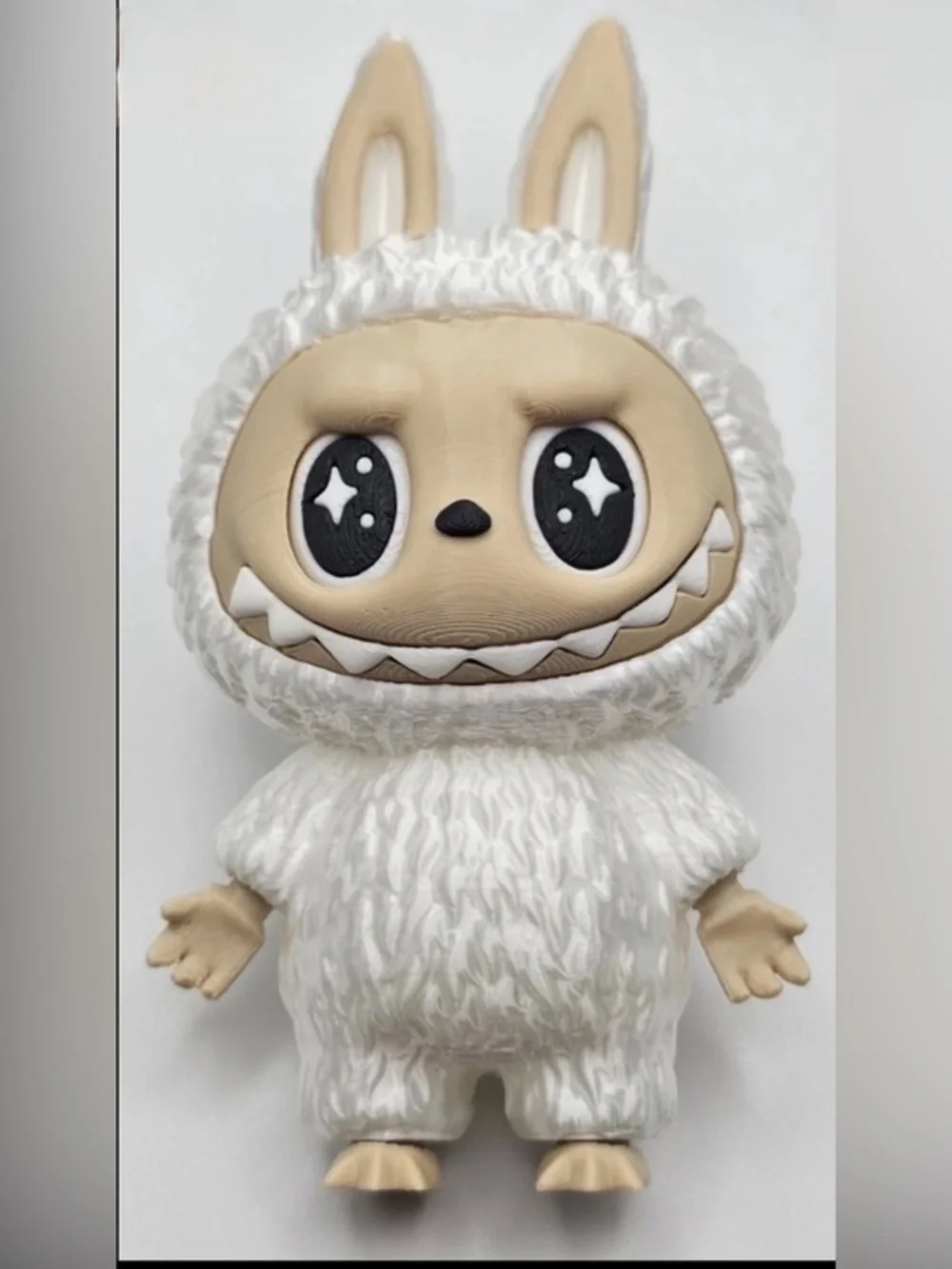 White La Bubu 3D printed model Monster Doll Plush-Style Collectible